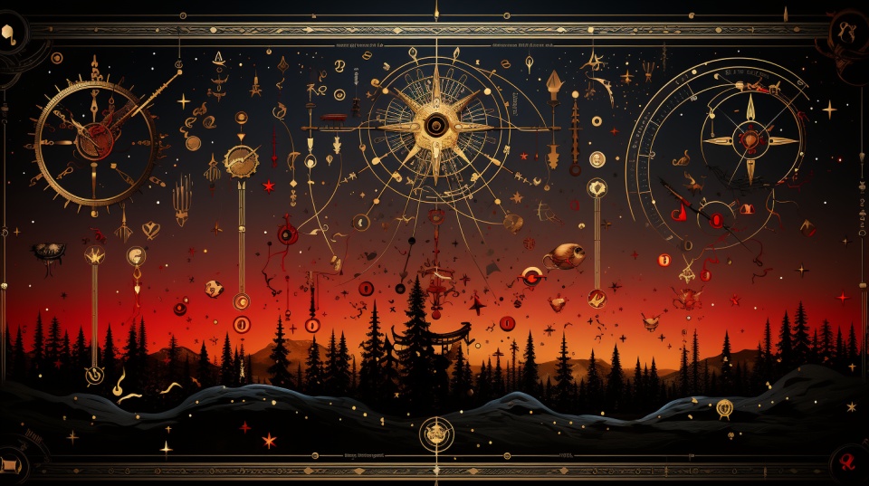 etherasch zodiac december in red black and gold. 394eb00d 6bee 4012 8a8d 6d120a4938fb
