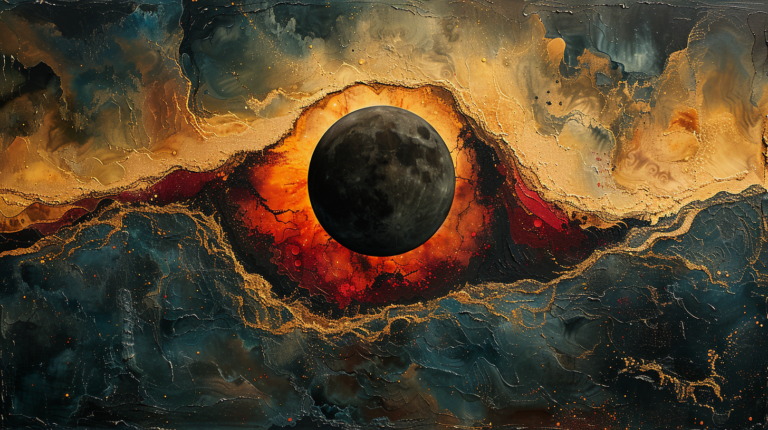 etherasch a solar eclipse on colors of black gold red and orang 897657d9 1efb 4195 a43f 344d05b1b222